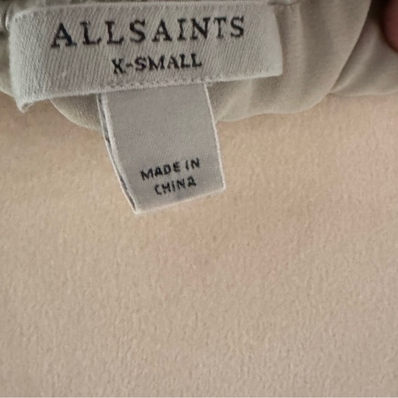 NWOT Allsaints Silvi Metalic Cream Champagne Plated Dress Size XS - Picture 16 of 17